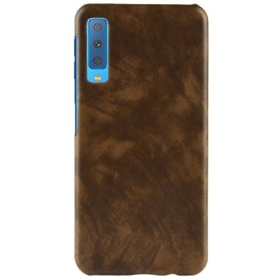 „Litchi“ Skin Leather Samsung Galaxy A7 2018 (A750) brūns apvalks / Vacins.lv