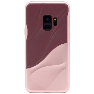 „3D“ Wave Pattern Samsung Galaxy S9 (G960) бордовый / розовый твердый силикон (TPU) и пластиковый чехол | Vacins.lv