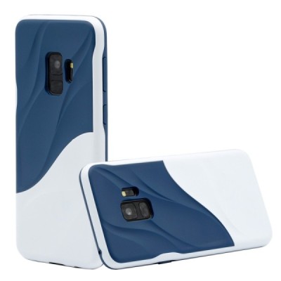 „3D“ Wave Pattern zils Samsung Galaxy S9 (G960) apmales baltā krāsā apvalks / Vacins.lv