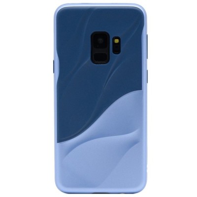 „3D“ Wave Pattern Samsung Galaxy S9 (G960) синий твердый силикон (TPU) и пластиковый чехол | Vacins.lv