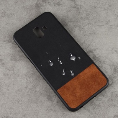 „Bi-Color“ Splicing Samsung Galaxy J6+ 2018 (J610F) коричневый / чёрный кожаный чехол | Vacins.lv