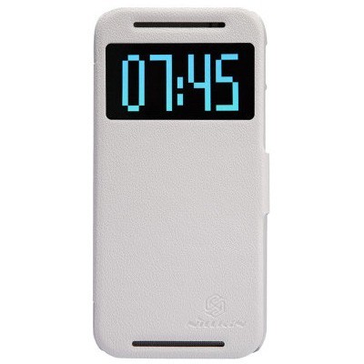 HTC One M8 „Nillkin“ Fresh atvēramais balts ādas futrālis / Vacins.lv