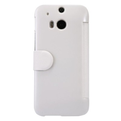 HTC One M8 „Nillkin“ Fresh atvēramais balts ādas futrālis / Vacins.lv