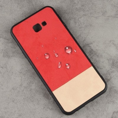 „Bi-Color“ Splicing Samsung Galaxy J4+ (J400F) красный, песочный кожаный чехол | Vacins.lv