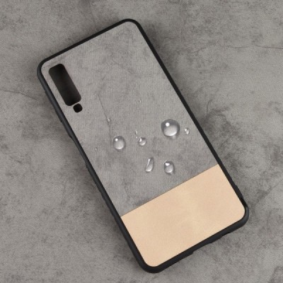 Samsung Galaxy A7 2018 (A750) „Bi-Color“ Splicing pelēks, smilšains ādas apvalks / Vacins.lv