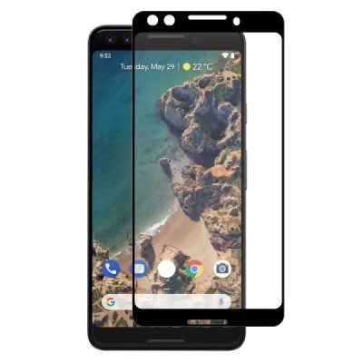 Google Pixel 3 Hat-Prince Tempered Glass melns ekrāna aizsargstikls | Vacins.lv