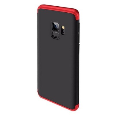 „Thin Fit 360“ пластиковый Samsung Galaxy S9 (G960F) чёрный чехол - краснaя рамка | Vacins.lv