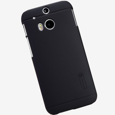 HTC One M8 Nillkin Frosted Shield melns plastmasas futrālis + ekrāna aizsargplēve / Vacins.lv