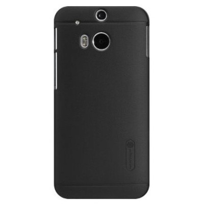 HTC One M8 Nillkin Frosted Shield melns plastmasas futrālis + ekrāna aizsargplēve / Vacins.lv