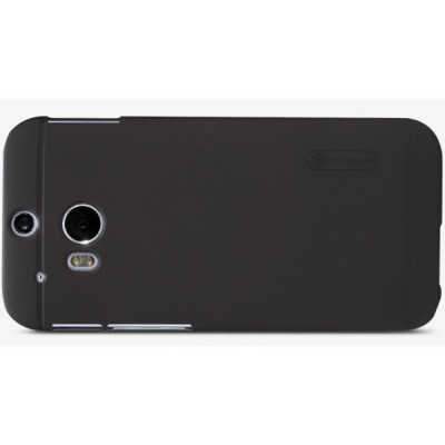 HTC One M8 Nillkin Frosted Shield melns plastmasas futrālis + ekrāna aizsargplēve / Vacins.lv