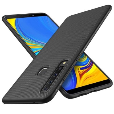 Samsung Galaxy A9 2018 (A9 Star Pro) „Twill“ твердый силиконовый чехол из TPU чёрного цвета | Vacins.lv