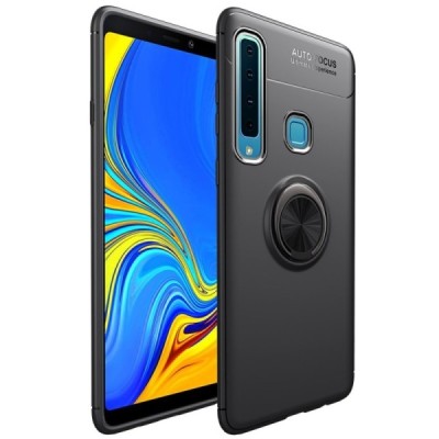 Samsung Galaxy A9 2018 (A9 Star Pro) „FOCUS“ Kickstand твердый силиконовый (TPU) чехол - чёрный | Vacins.lv