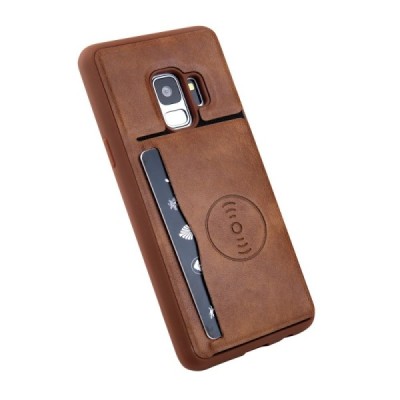 „Kickstand“ Card Holder Samsung Galaxy S9 (G960) коричневый кожаный чехол | Vacins.lv