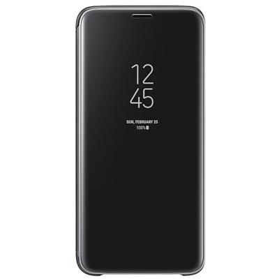 Samsung Galaxy S9 (G960) оригинальный Clear View Standing Cover открываемый чёрный кожаный чехол - книжка | Vacins.lv