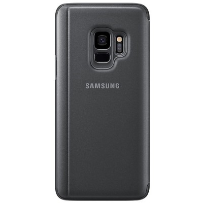 Samsung Galaxy S9 (G960) оригинальный Clear View Standing Cover открываемый чёрный кожаный чехол - книжка | Vacins.lv