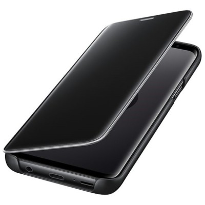 Samsung Galaxy S9 (G960) оригинальный Clear View Standing Cover открываемый чёрный кожаный чехол - книжка | Vacins.lv