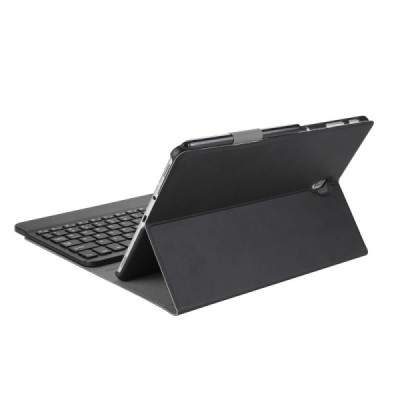 Samsung Galaxy Tab A 10.5 2018 (T590, T595)  ādas atvēramais melns futrālis ar bluetooth tastatūra / Vacins.lv
