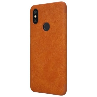 Greznais „Nillkin“ Qin sērijas ādas atvērams brūns Xiaomi Mi 6X (Xiaomi Mi A2) maciņš / Vacins.lv