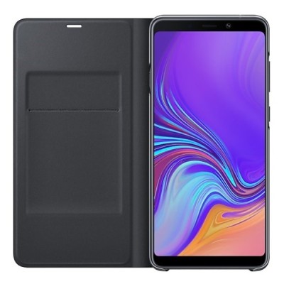 Samsung Galaxy A9 2018 (A9 Star Pro) Wallet Cover открываемый чёрнoго цвета кожаный чехол - книжка | Vacins.lv