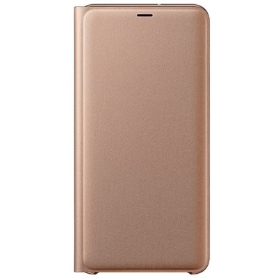 Samsung Galaxy A7 2018 (A750) oficiāls Wallet Cover atvērams zelta ādas maciņš (maks) / Vacins.lv