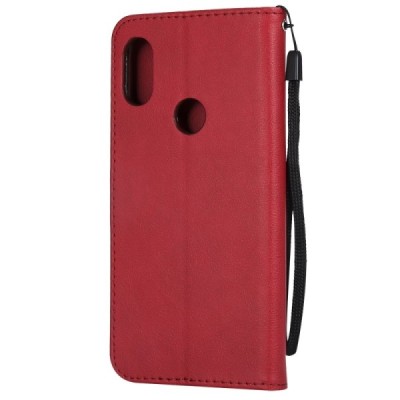 Xiaomi Redmi Note 6 Pro открываемый красный кожаный чехол - книжка | Vacins.lv