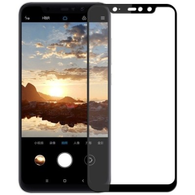 Xiaomi Redmi Note 6 Pro „Mofi“ 9H Tempered Glass усиленная защита, черное защитное стекло с полным покрытием 0,26 мм | Vacins.lv