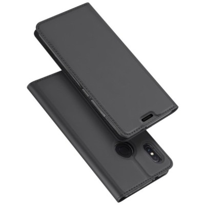 Xiaomi Mi 6X (Xiaomi Mi A2) „Dux Ducis“ Skin sērijas melns ādas atvērams maciņš / Vacins.lv