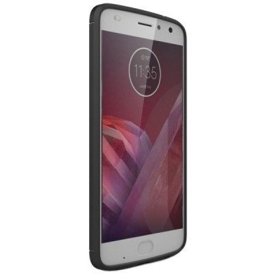 Motorola Moto Z2 Play „Carbon“ твердый силиконовый чехол (TPU) - черный | Vacins.lv