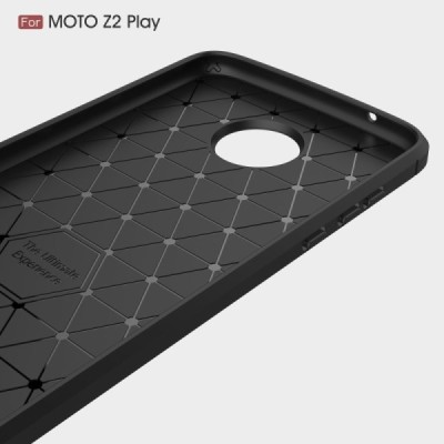 Motorola Moto Z2 Play „Carbon“ твердый силиконовый чехол (TPU) - черный | Vacins.lv