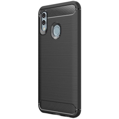Huawei P smart 2019 (Honor 10 Lite) „Carbon“ cieta silikona (TPU) melns apvalks / vacins.lv