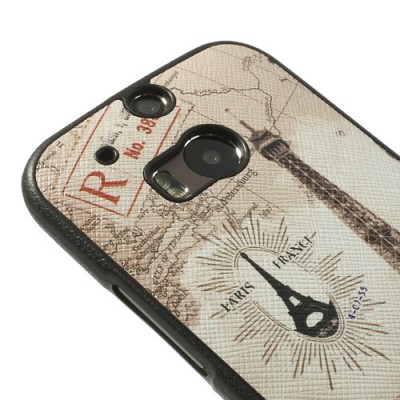 HTC One M8 krāsains cieta silikona apvalks - Eifelis, gaiši brūns / Vacins.lv