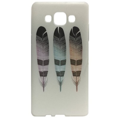 Samsung Galaxy A5 (A500) Feathers cieta silikona (TPU) balts apvalks / vacins.lv