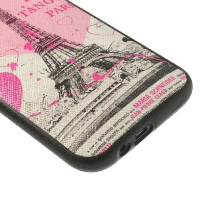 HTC One M8 krāsains cieta silikona apvalks - Eifelis, rozs / Vacins.lv