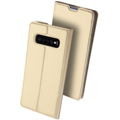„Dux Ducis“ Skin серии Samsung Galaxy S10 (G973) золотой кожаный чехол-книжка | Vacins.lv