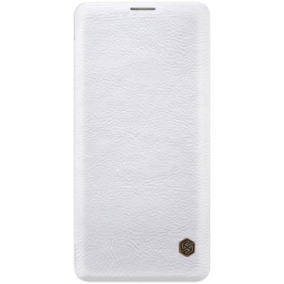 Greznais „Nillkin“ Qin sērijas ādas atvērams balts Samsung Galaxy S10+ (G975) maciņš / Vacins.lv
