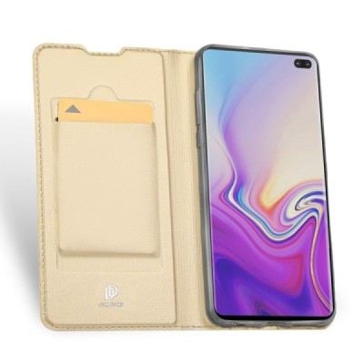 „Dux Ducis“ Skin серии Samsung Galaxy S10+ (G975) золотой кожаный чехол-книжка | Vacins.lv