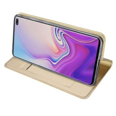 „Dux Ducis“ Skin серии Samsung Galaxy S10+ (G975) золотой кожаный чехол-книжка | Vacins.lv