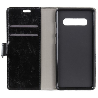 Samsung Galaxy S10+ (G975) открываемый чёрный кожаный чехол - книжка | Vacins.lv