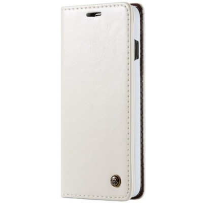 Samsung Galaxy S10+ (G975) „CaseMe“ твердый открываемый белый кожаный чехол - книжка | Vacins.lv