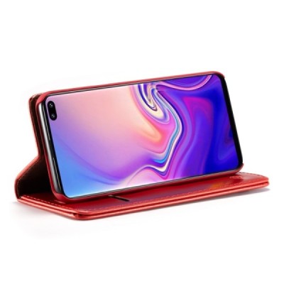Samsung Galaxy S10+ (G975) „CaseMe“ solīds atvēramais ādas sarkans maciņš - maks / Vacins.lv