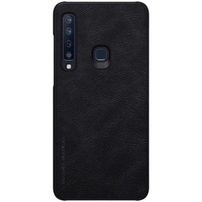 Greznais „Nillkin“ Qin sērijas ādas atvērams melns Samsung Galaxy A9 2018 (A9 Star Pro) maciņš / Vacins.lv