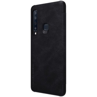 Greznais „Nillkin“ Qin sērijas ādas atvērams melns Samsung Galaxy A9 2018 (A9 Star Pro) maciņš / Vacins.lv