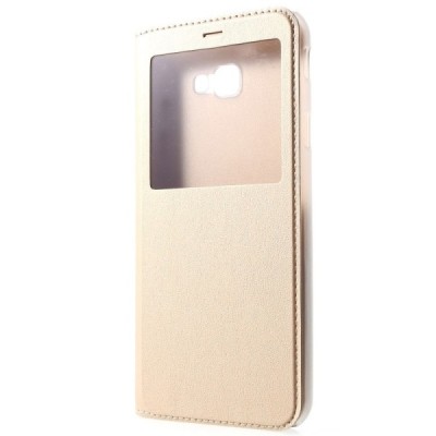 Samsung Galaxy J4+ (J400F) открываемый золотой чехол c oкошком | Vacins.lv