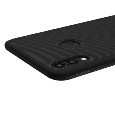 Huawei P smart 2019 (Honor 10 Lite) „Lenuo“ cieta silikona (TPU) melns apvalks / vacins.lv