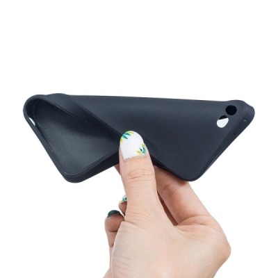 Apple iPhone 7 (iPhone 8) melns cieta silikona TPU apvalks | vacins.lv