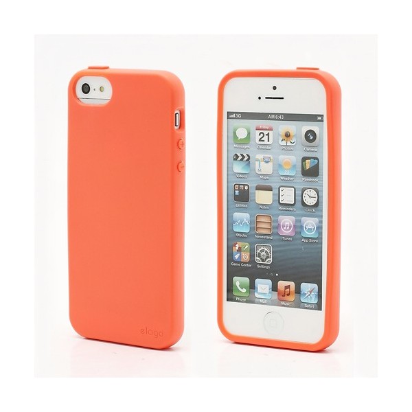 „Elago“ dėklas - oranžinis + apsauginė plėvelė (iPhone 5 / 5S / SE 2016)