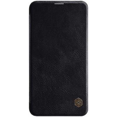 Роскошный чёрный кожаный чехол Nillkin Qin Series для Samsung Galaxy S10e (G970) | Vacins.lv