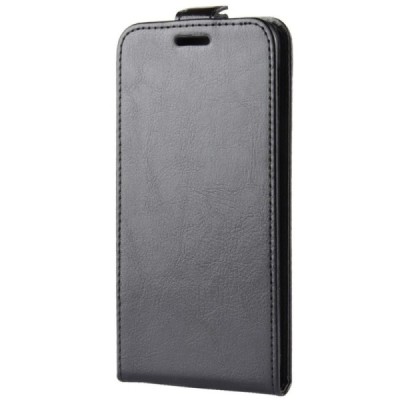 Samsung Galaxy S10e (G970) вертикально открывающийся чёрный кожаный чехол-книжка | Vacins.lv