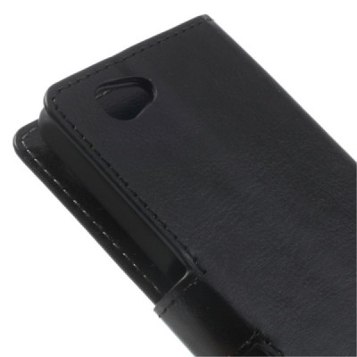 Odinis atverčiamas juodas Sony Xperia Z1 compact dėklas (dėkliukas) - piniginė / Priedai.lt