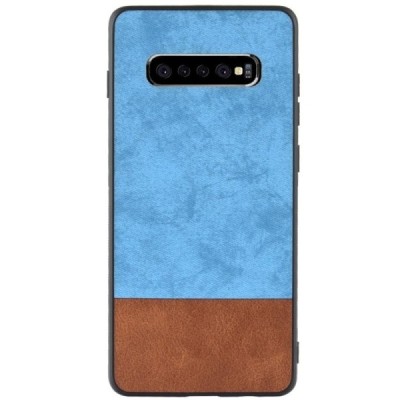 „Bi-Color“ Splicing Samsung Galaxy S10+ (G975) коричневый, синий кожаный чехол | Vacins.lv